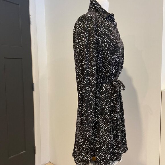 NWT Reitmans Black & White Polka Dot Patterned Long Sleeve Button-Down Dress med - Picture 5 of 15